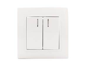 EU Standard Two Gang Switch With Light